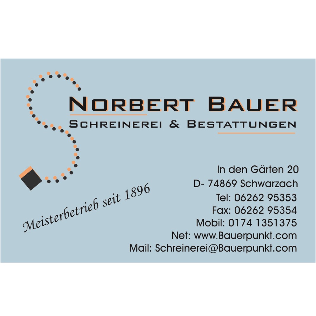 Norbert Bauer, Schreinerei und Bestattungen
